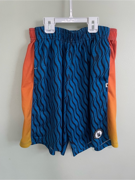 Flow Society Other - Men's Blue Wave Athletic Lacrosse Shorts with Orange Gradient Sides